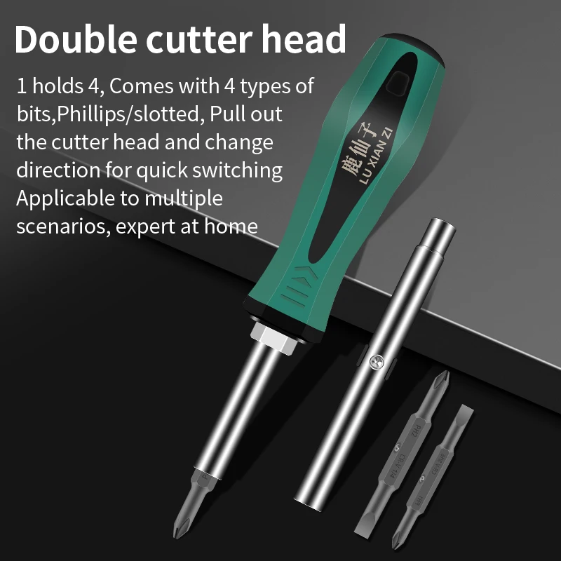 LUXIANZI مفك براغي متعدد الوظائف مشقوق فيليبس المغناطيسي بت للهاتف المحمول والكمبيوتر المحمول أداة إصلاح مفك مسامير برأس مزدوج #3