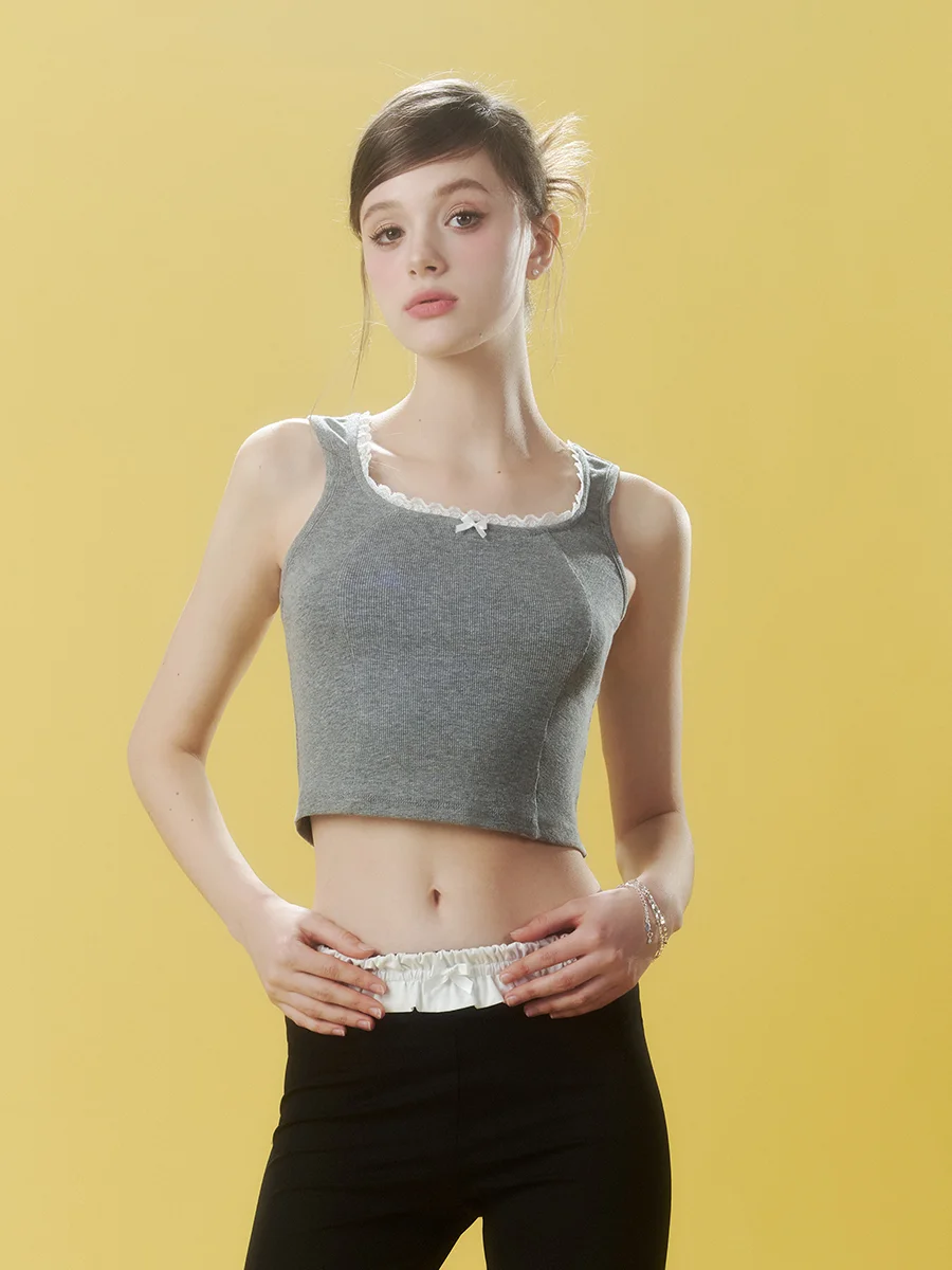 

Женский летний топ-жилет Redolence с кружевной отделкой и завязками, сексуальный и стильный