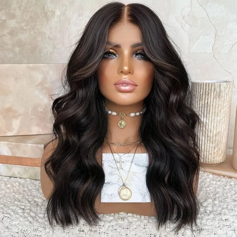블랙 바디 웨이브 레이스 프론탈 가발 13X4 HD 레이스 가발 합성 고품질 워터 웨이브 가발 내열성 데일리 파티용 할인 판매