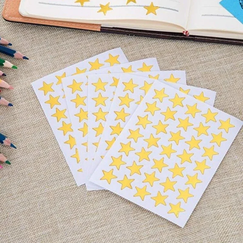 10 Sheets Stickers five point Star Colorful Children DIY Accessories Sticker Diary Decoration Growth Handbook Kids Rewards