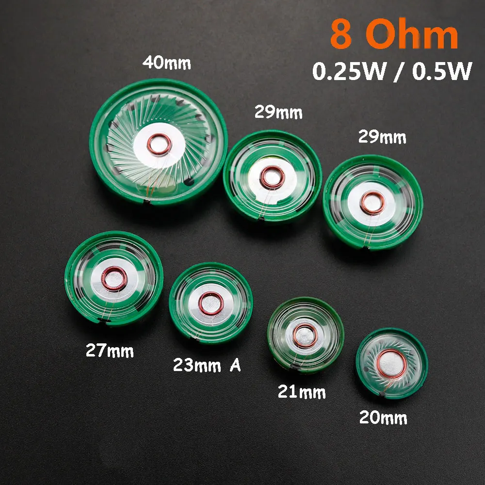 2 sztuki 0,25 W 0,5 W 8 Ohm Zewnętrzny magnetyczny dzwonek do drzwi Głośnik zabawkowy 8R 8 Ohm Średnica 20 mm 21 mm 23 mm 27 mm 29 mm 40 mm