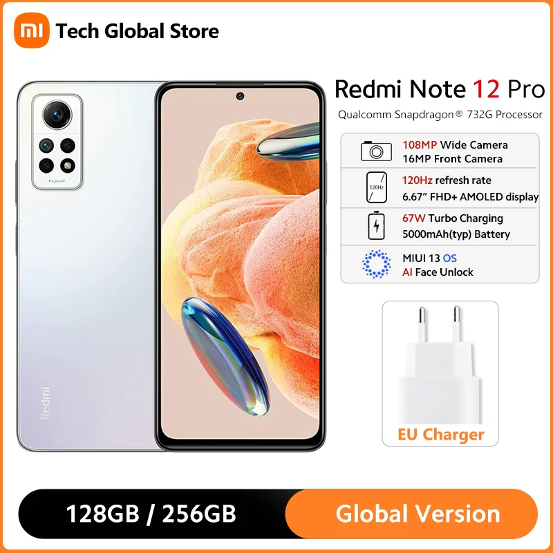 Global Version Xiaomi Redmi Note 12 Pro 4G Smartphone 8GB 256GB 6.67