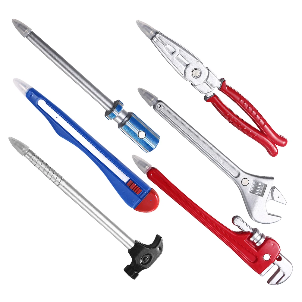 

6 Pcs Hard-ware Tools Designed Spanner Drumstick Pens Creative Hardwares Shape
