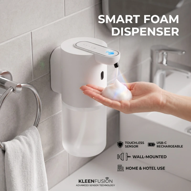 1PC Hot Sale Full-automatic Induction Soap Dispenser Foam Cleaning Mobile Phone Smart Hand Soap Dispenser Alcohol Spray Cleaning