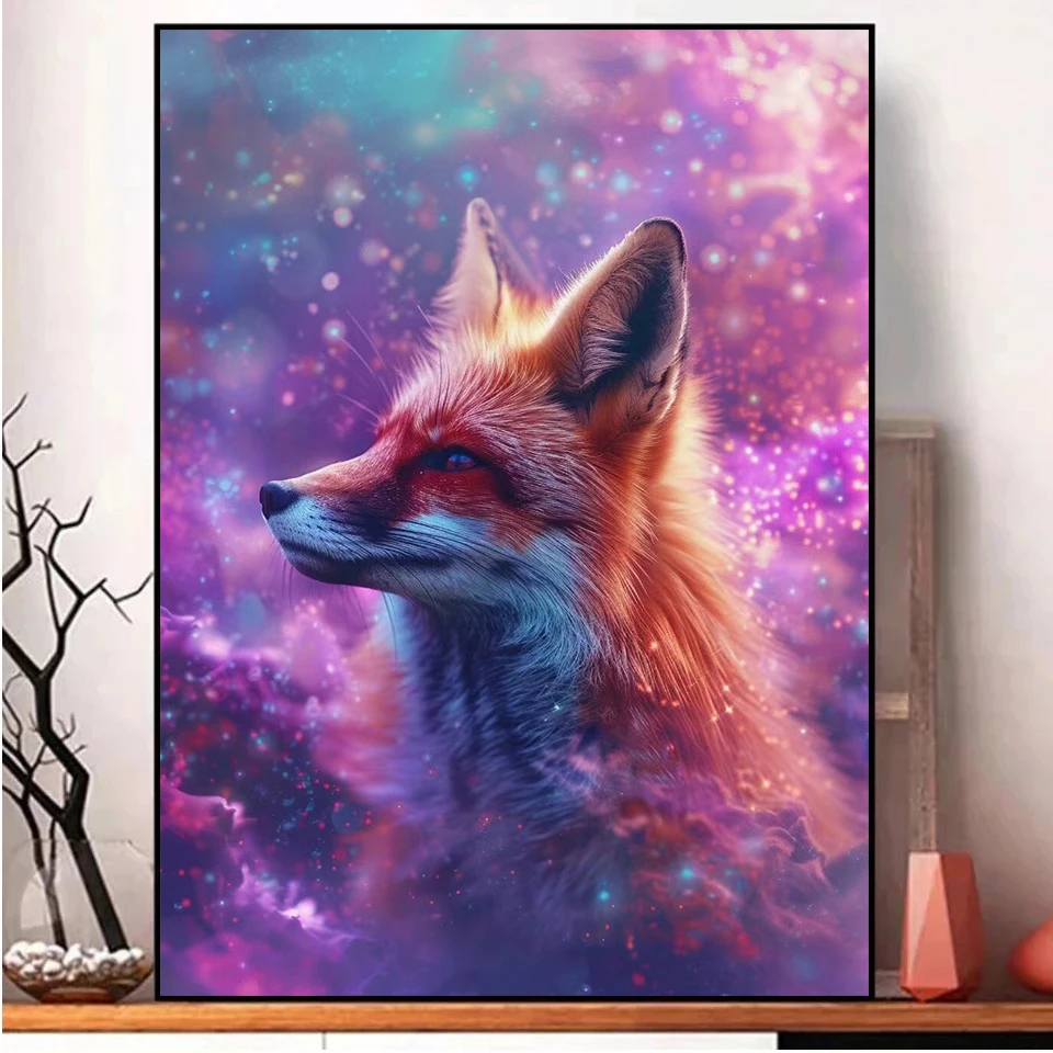 Full Rhinestone Animal Landscape Diamond Painting 5D DIY Flower Fox Square Round Mosaic Bead Embroidery Handmade Decor Mural