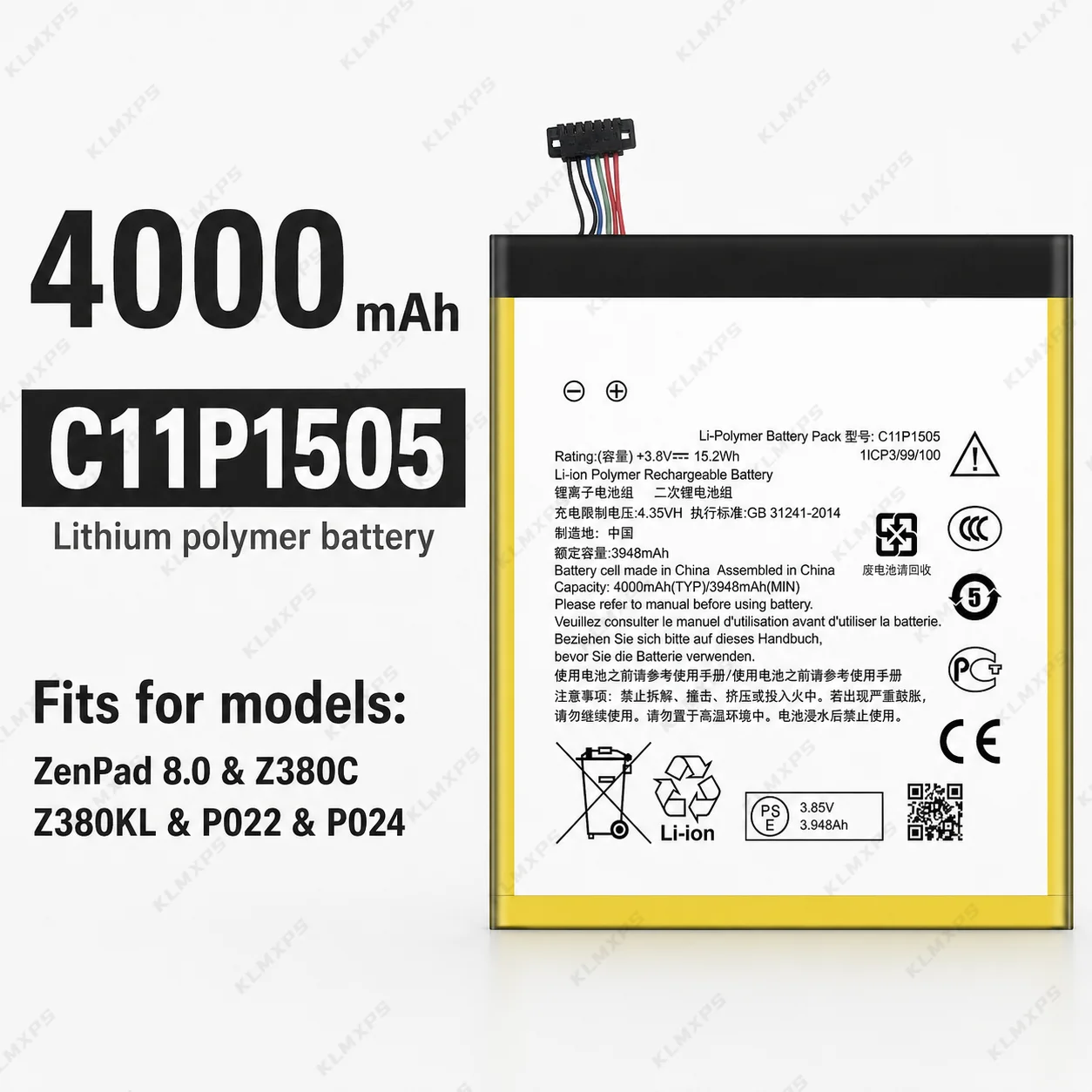 Replacement Battery For ASUS ZenPad 10/S 8.0 Z380KL, FonePad 7 ME175 ME372, MemoPad HD 7/10 ME172V, Nexus 7
