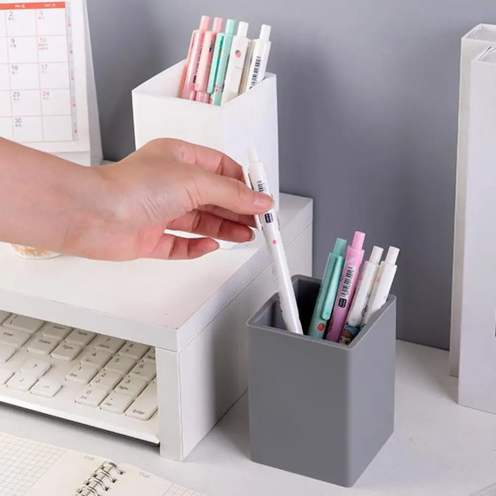 Pen Holder Multi-function No Deformation Waterproof Shatterproof Dust-proof Items Square Shape Table Pen Storage Pen Holders