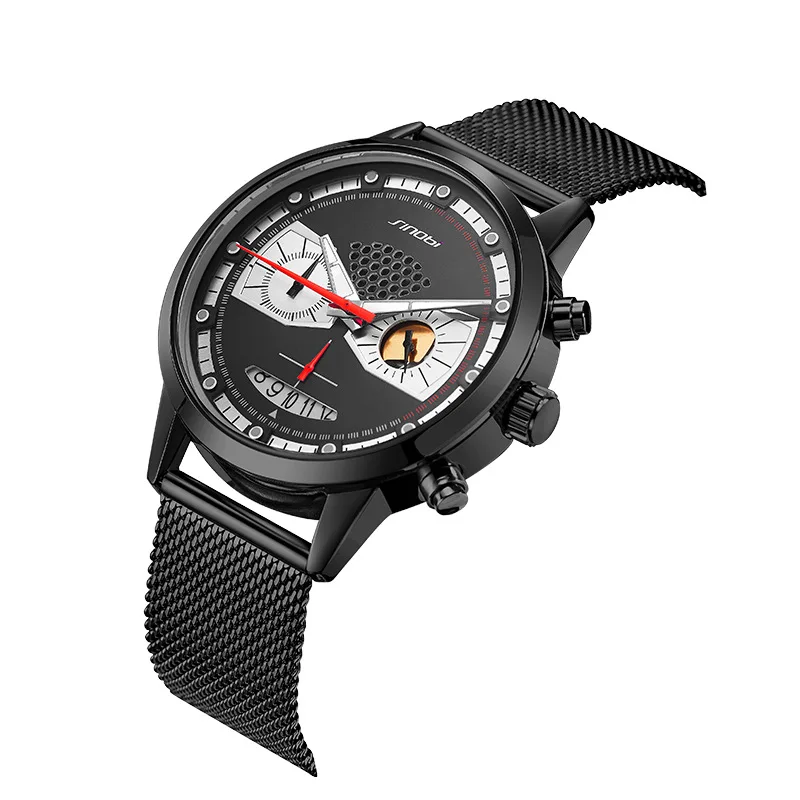 Мужские часы с сетчатым ремешкомcreative кварцевые часы, многофункциональные мужские часыподарок для подруги, женские наручные часы высокого класса.