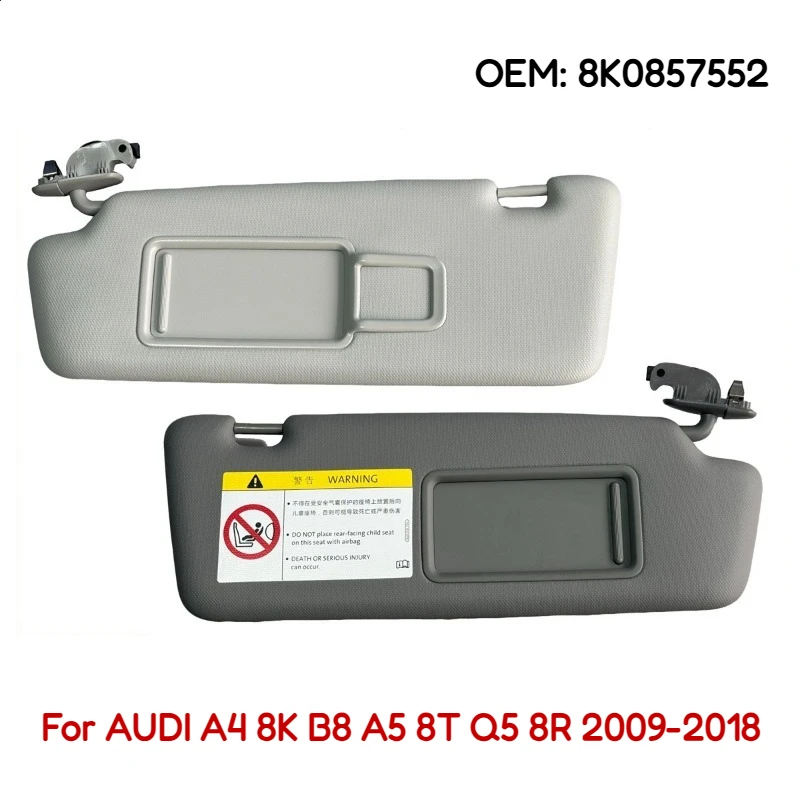 Left Right Sunvisor Sunshield Sun Visor Shield Shade Board with Mirror For AUDI A4 8K B8 A5 8T Q5 8R 2009-2018 8K0857552