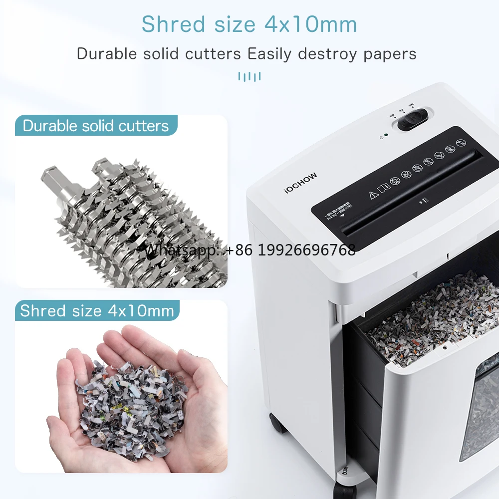 

4 Level 16L Paper Shredder 12 Sheets Cross Cut 4*30mm Manual Document Destroyer Equipment for Commercial Office Home Use factor