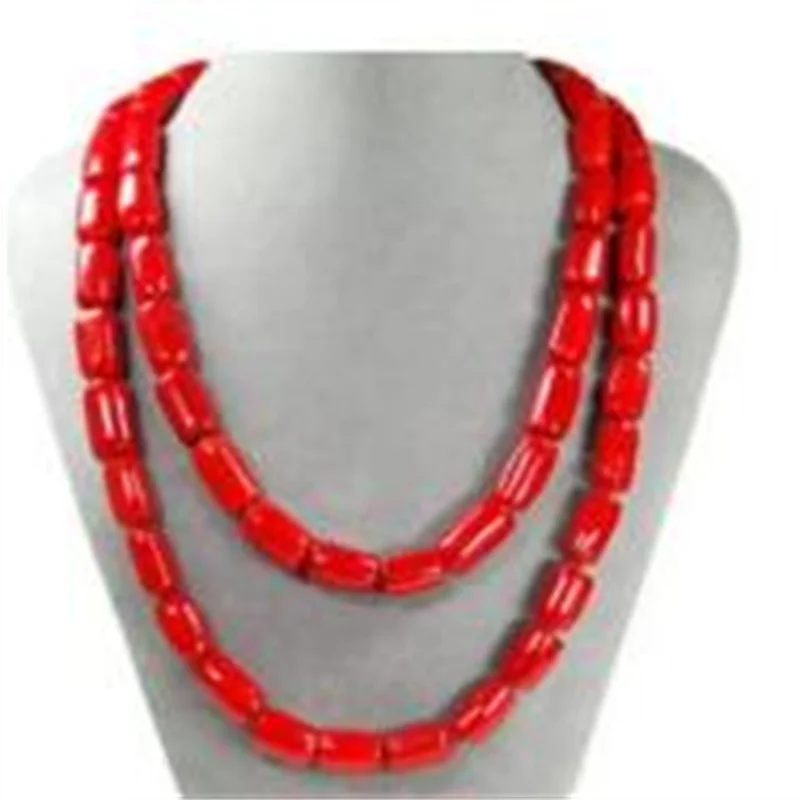 7X10MM NEW Beautiful necklace made of corals in cylinder form 50