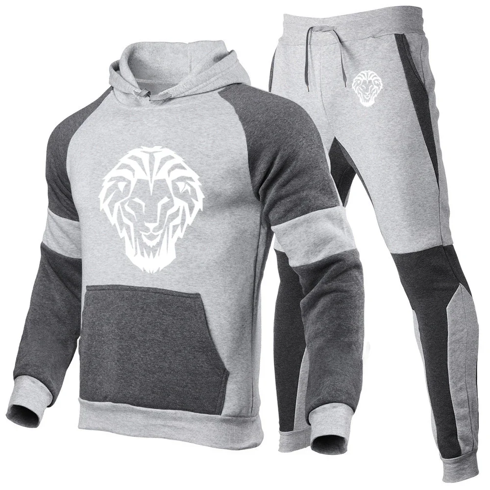 2024 Spring Autumn Fashion Men's Leon Athletic Club de Bilbao Logo Print Tracksuit Pullover Hoodies+Sweatpants High Quality Sets