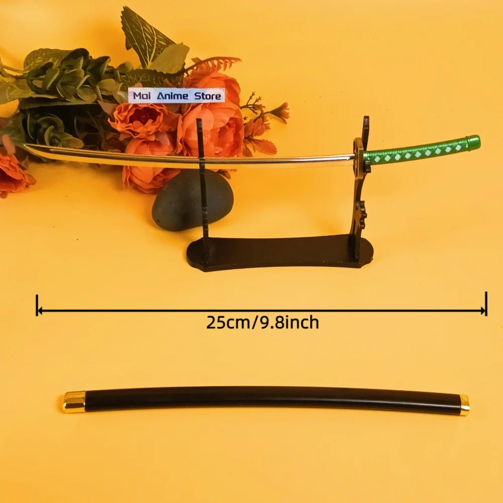 Couteau Ninja en métal, 10 pouces, Anime Bleach Katana Aizen Sousuke, taille réelle, sabre de samouraï japonais Katana, fausse épée non tranchante, jouet cadeau