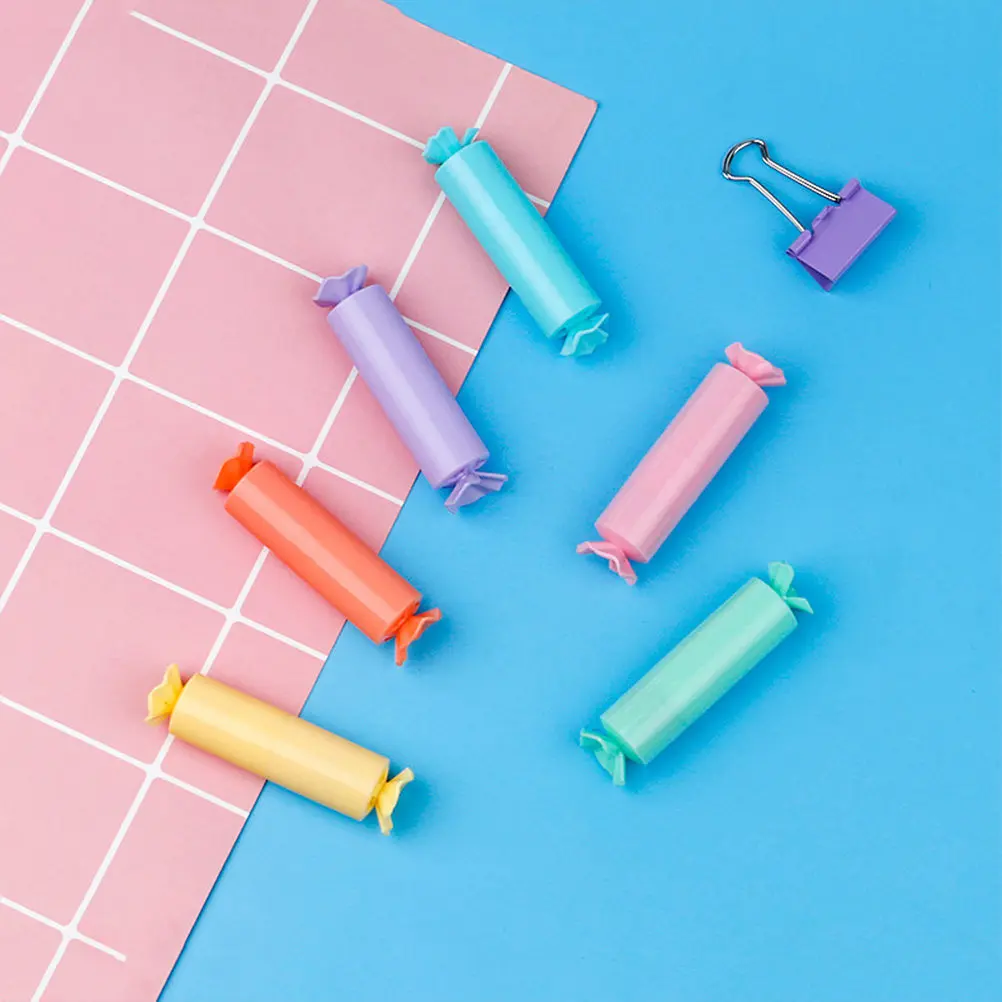 12Pcs Cartoon Candy Shaped Highlighters Clear Vibrant Fluorescent Ink No Smudge Compact Mini Markers for Reading Notes Studying