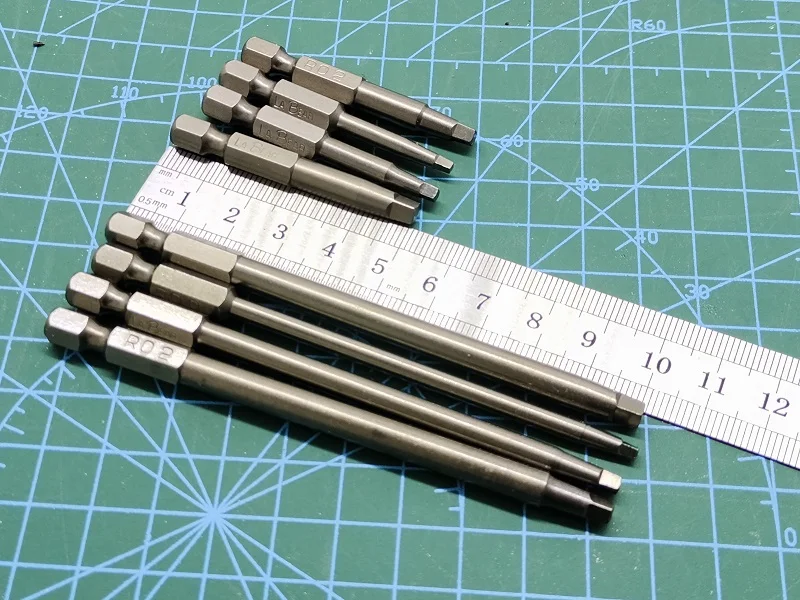 جديد 4 قطعة L50mm المغناطيسي مربع رئيس مفك بت R0-R3 الكهربائية سائق بت اليد أدوات 1/4 بوصة مفك مثقاب S2