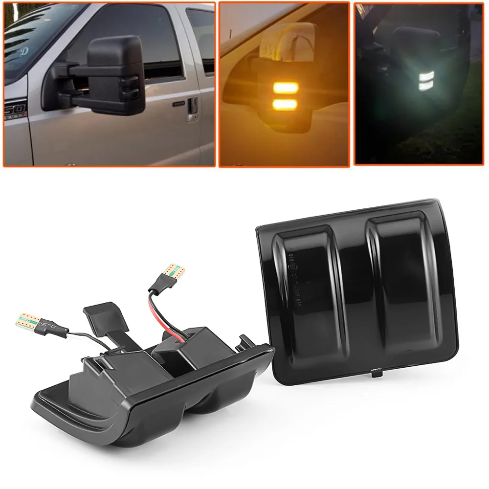 LED DRL Rearview Mirror Light For Ford 2008-2016 F250 F350 F450 Super Duty Side Mirror Marker Light Switchback Car Styling