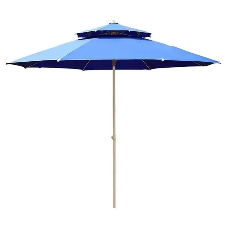 Waterproof Double Top Market Umbrella Modern Foldable Outdoor Parasol Fixed Height for Beach Garden Patio Sun Shade