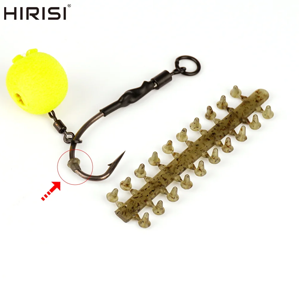 Hirisi 10pcs Fishing Rubber Beads, Stop Hook Beads for Carp Fishing Rigs, Terminal Tackle Accessories AH039