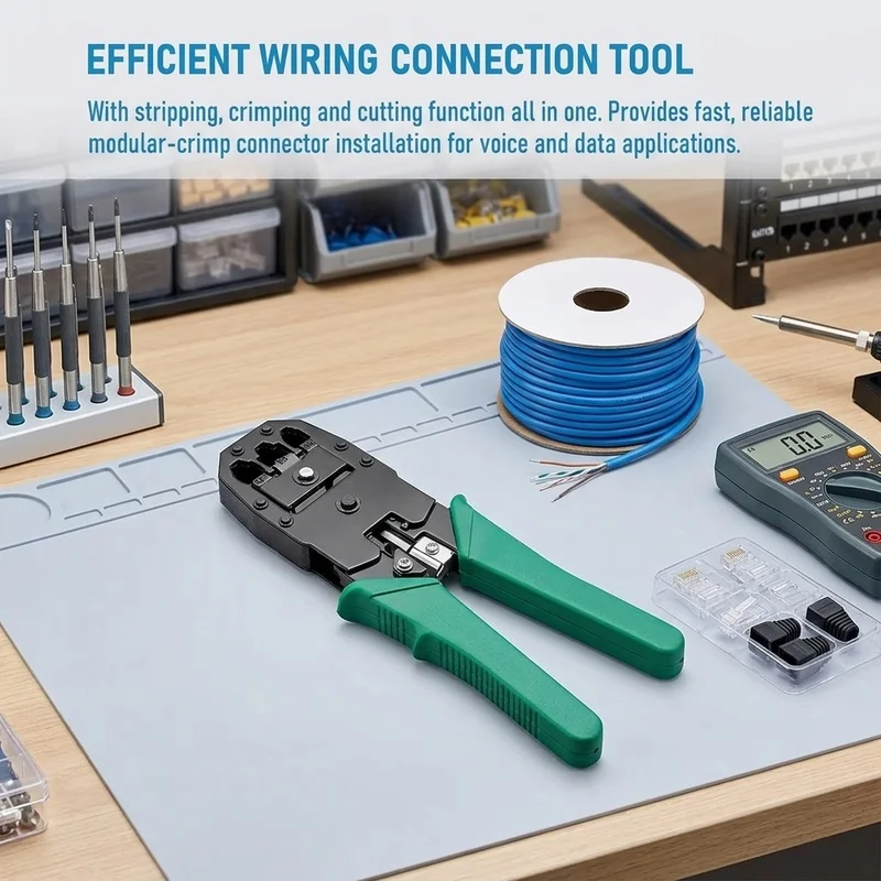 RJ45 RJ11 RJ12 Crimping Tool 4P 6P 8P Ethernet Cable Crimper Cutter Stripper Pliers for Network Phone Cable Repair