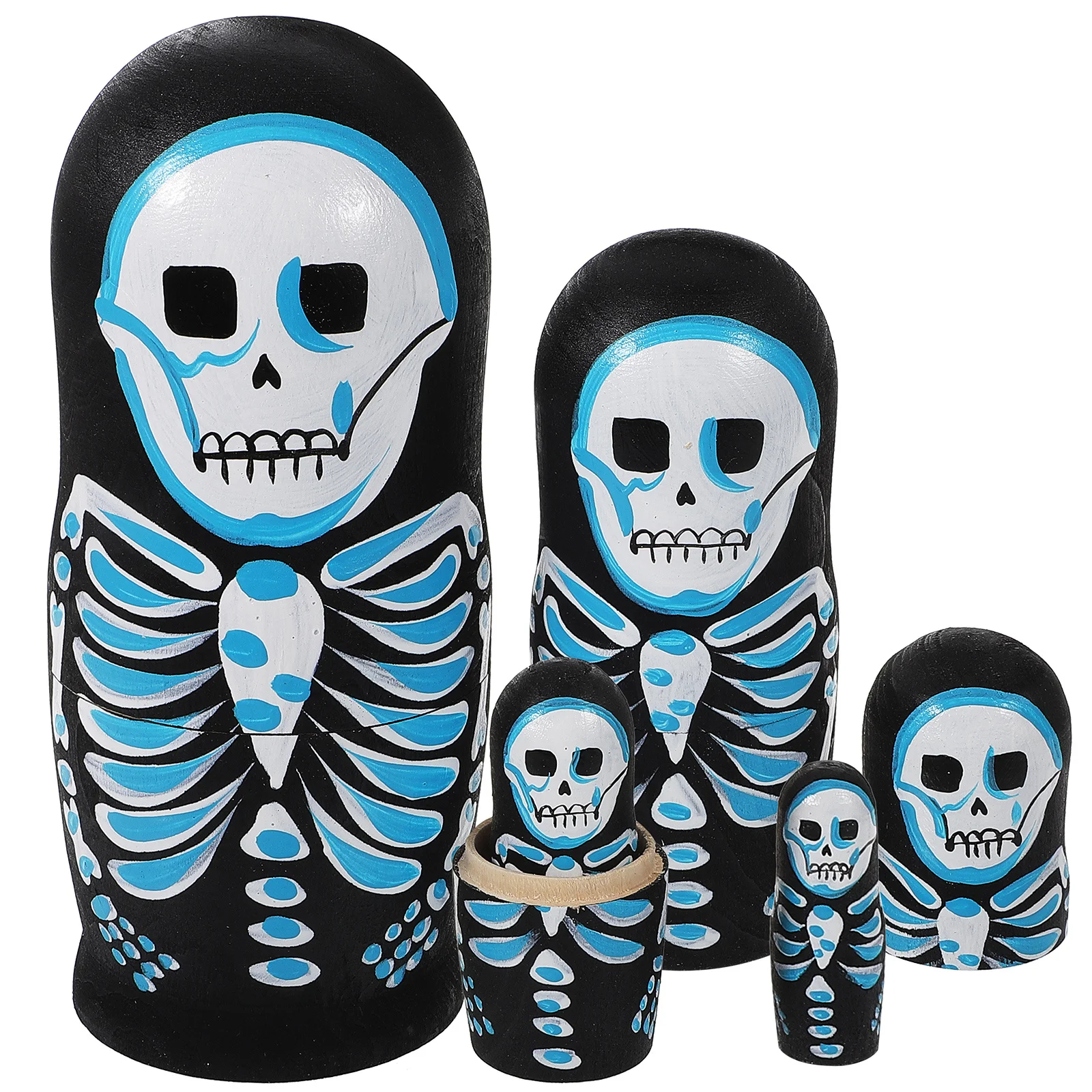 

5Pcs Nesting Skulls Collection Decorative Stacking Gift Boxes Jewelry Sundries Sweets Storage Artistic Craftsmanship