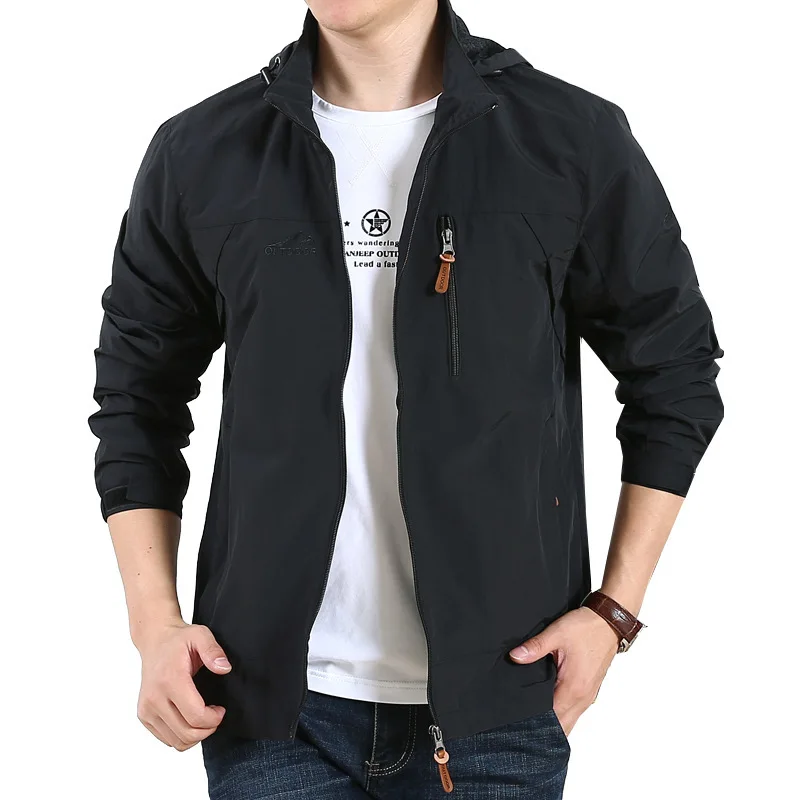

Men Hooded Mesh Breathable Quick Drying Jackets New Summer Man Outdoor Sunscreen Thin Jackets Male Casual Coats Loose Jackets 5X
