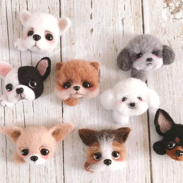 Teddy Felt Wool Felting Diy Poke Fun Handmade Doll Couple Cartoon Material Package Felt Decor Gift Jewelry Christmas Ornament