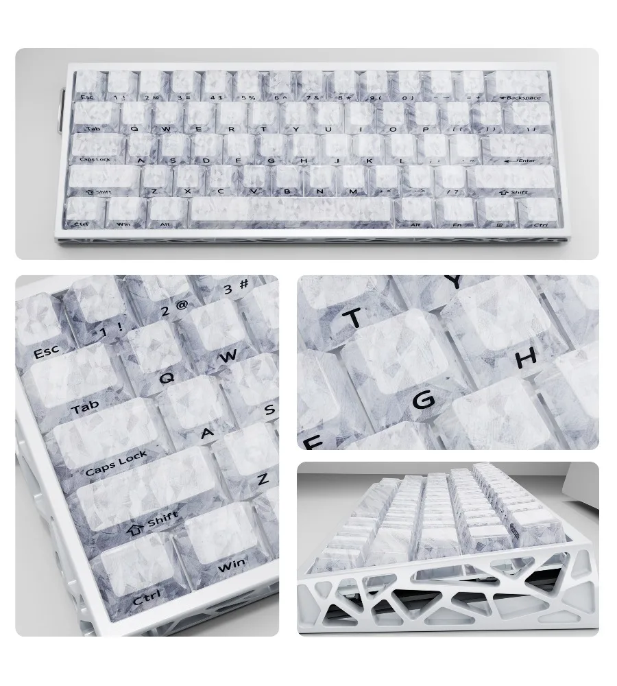 Side engraved carbon original magnetic axis mechanical keyboard cap woot Meijia lion white ice carbon fiber pattern keycap