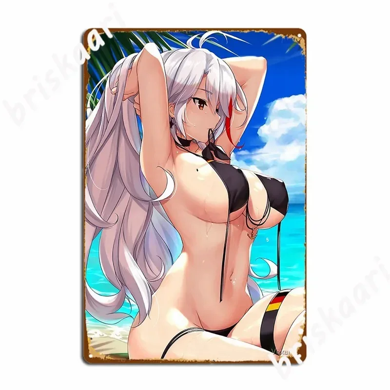 Azur Lane Prinz Eugen Metal Signs Garage Club Poster Club Home Classic Tin sign Posters