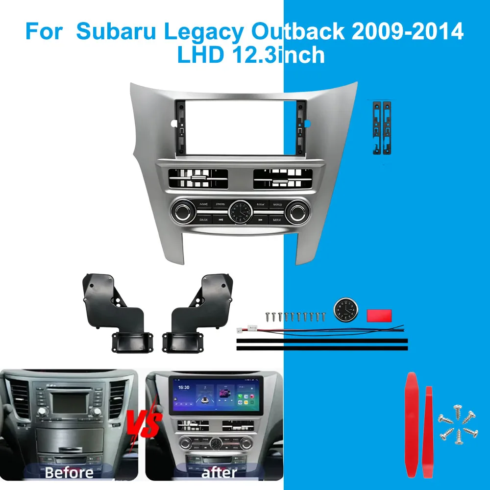 12.3 Inch Car Radio Fascia Frame For Subaru Legacy Outback 2009-2014 LHD Android Stereo Dashboard Trim Kit