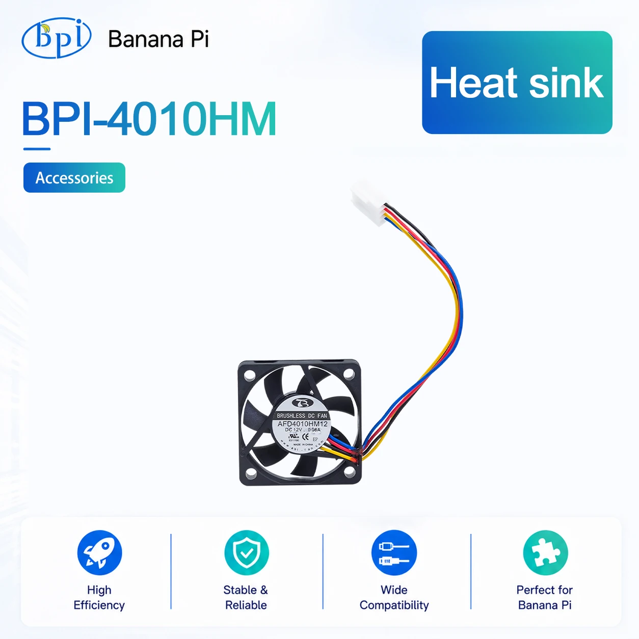Banana Pi BPI-R4 PRO 4010HM ventilateur de dissipateur thermique pour BPI-R4 PRO carte de développement de carte de routeur SBC accessoires informatiques intelligents