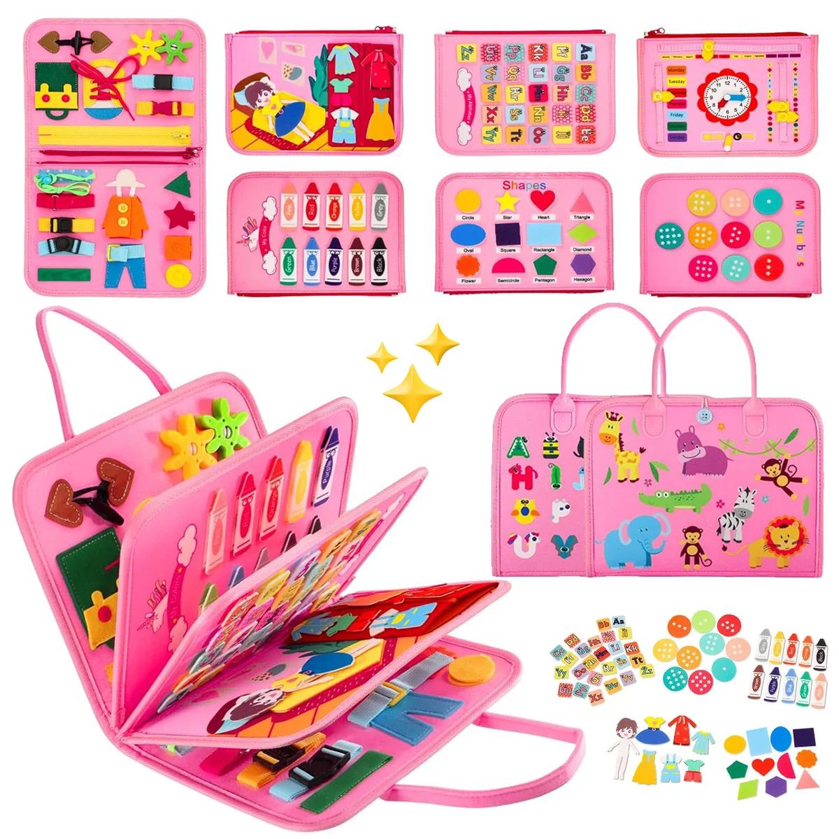 Druk bord, verjaardagscadeau voor jongens meisjes, druk boek voor vliegtuigreizen, educatief speelgoed voor het leren van fijne motoriek