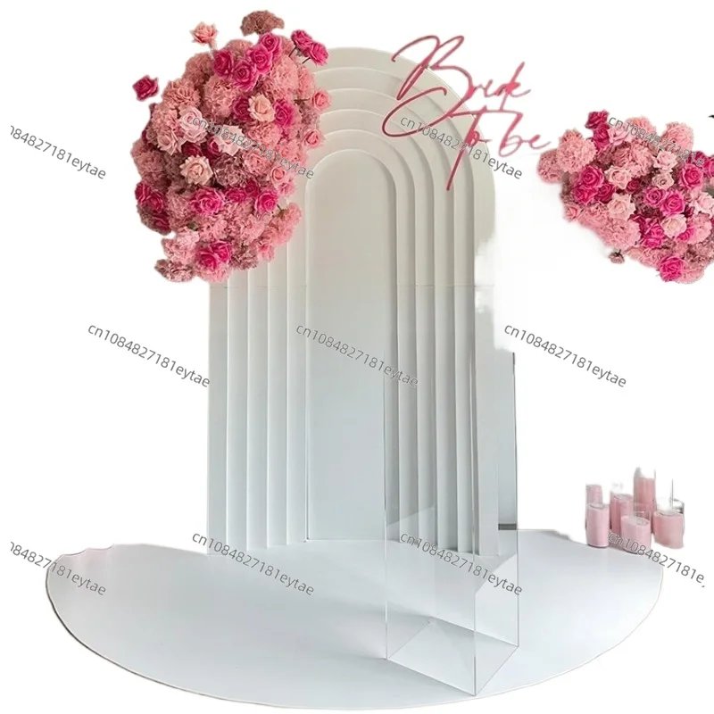 Wedding Events Children's Birthday Party Decoration Multi-layer White Acrylic Arch Background