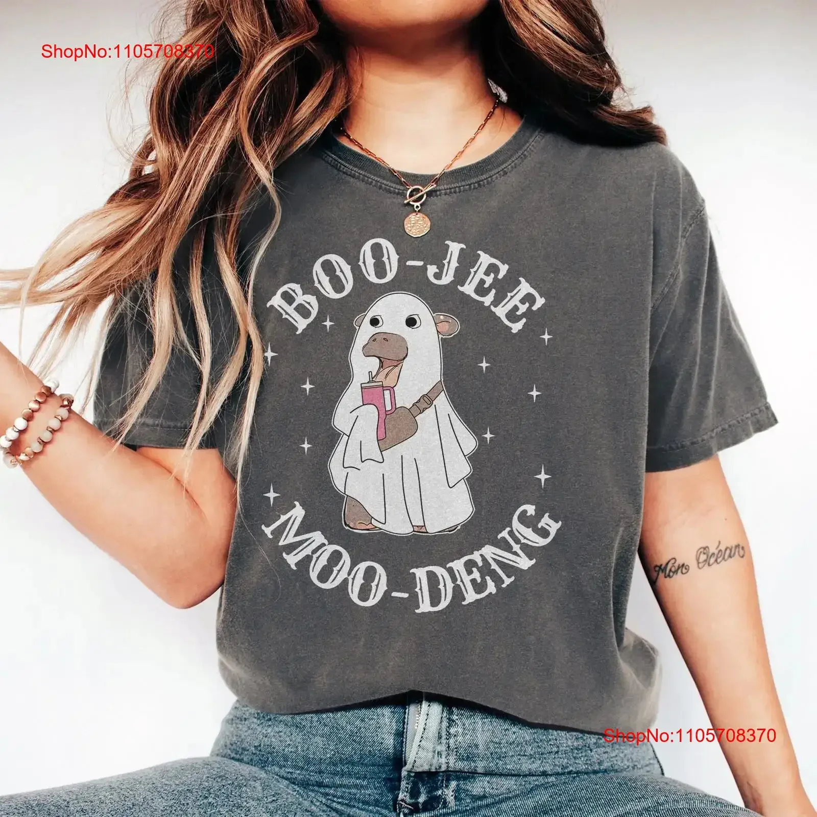 Boo Jee Moo Deng ComforT T Shirt Cute Funny Bootleg Baggy Meme Idea vintage Washed Slightly Versatile Breathable Stylish homme