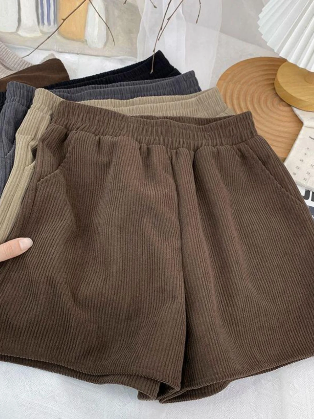 

Женские вельветовые брюки с высокой талией, осенне-зимние, больших размеров, повседневные, широкие, для невысоких, под ботинки