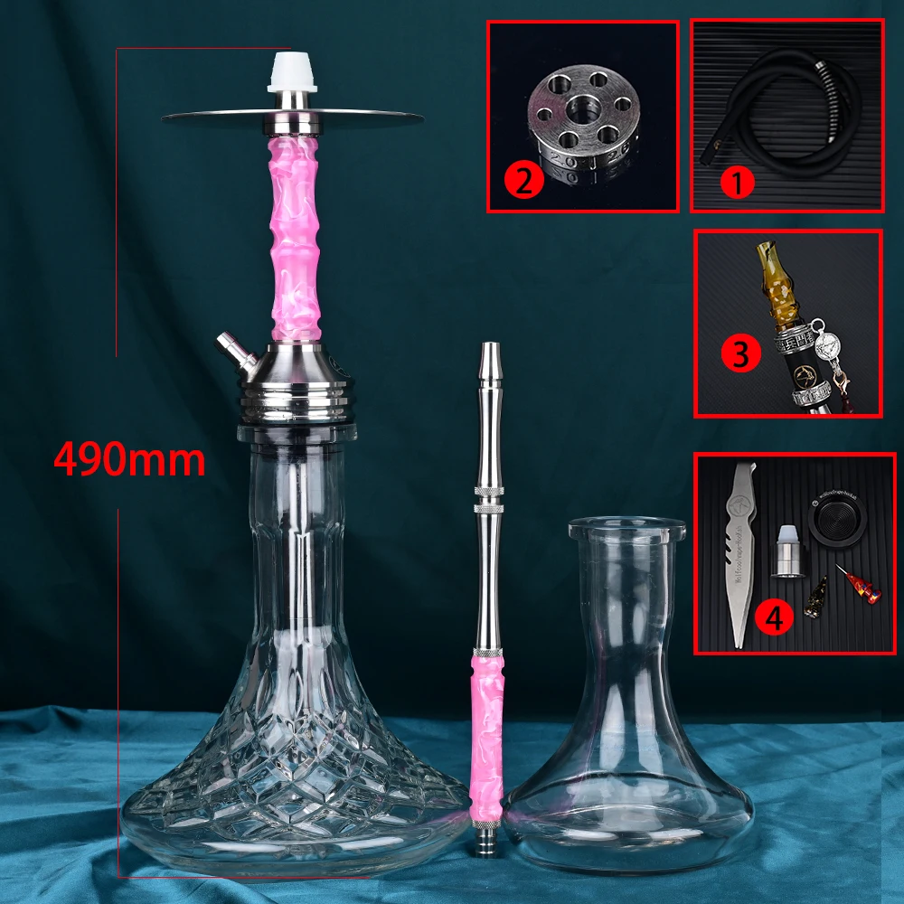 Wolfcoolvape Hookah Shisha Pipe kit original high quality hookah single tube pot resin stainless steel hookah pot complete set