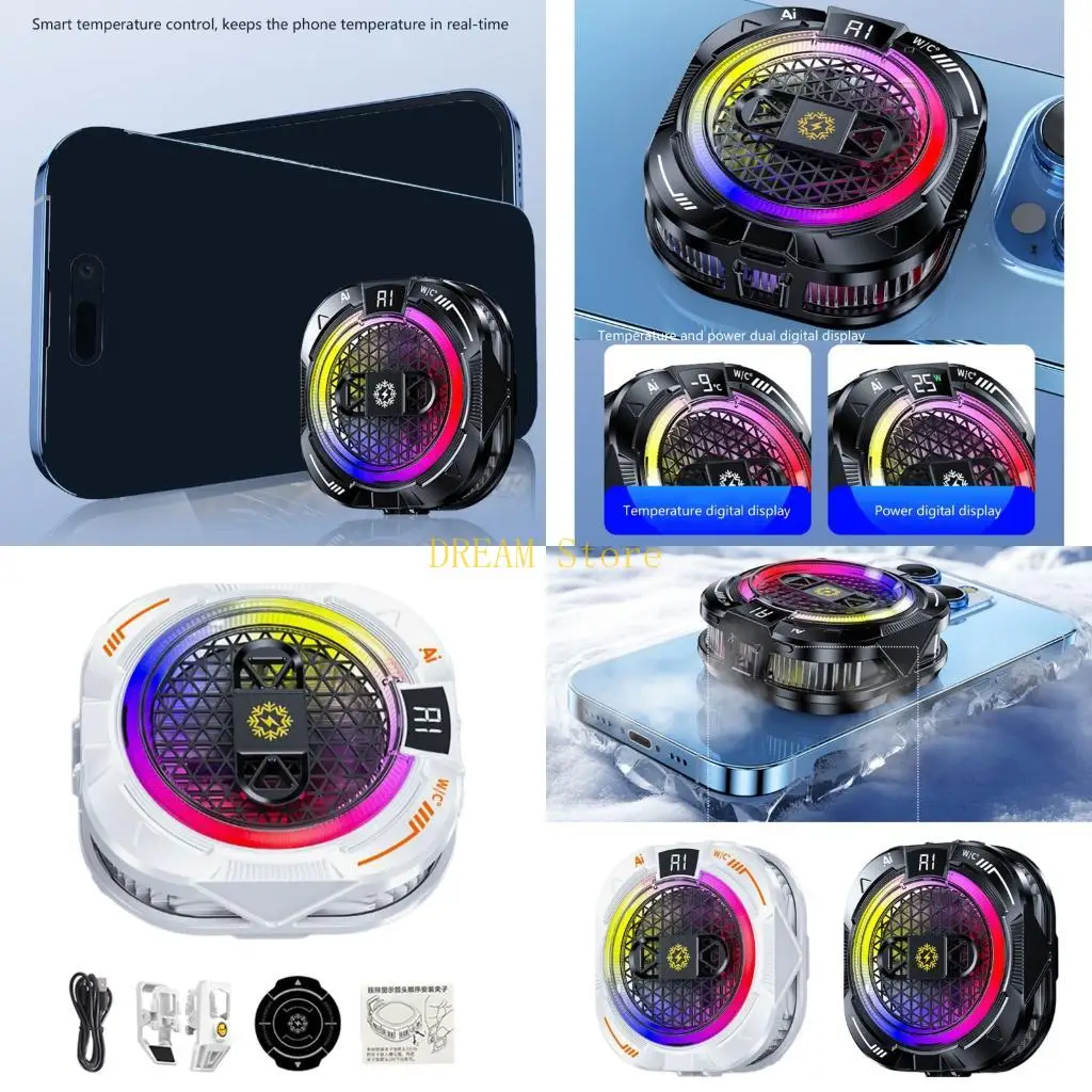 Low Noise Heatsink Intelligent Temperature Control Cooling Fan System with Colorful Light & Temperature Display best sale