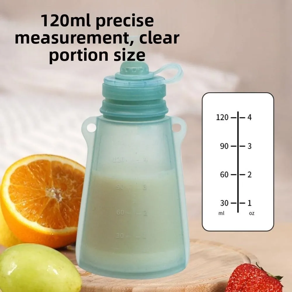 

BPA Free Silicone Baby Food Pouch Refillable Reusable Milk Storage Bag Sealing Storage Leak-proof Squeeze Baby Food Container