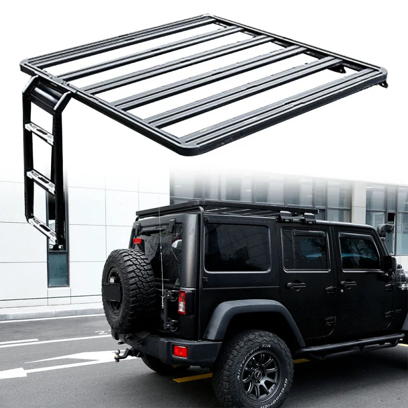 Black Aluminum Alloy Roof Rack No Drilling Durable Powder Coated 32kg Design 300kg Load Capacity