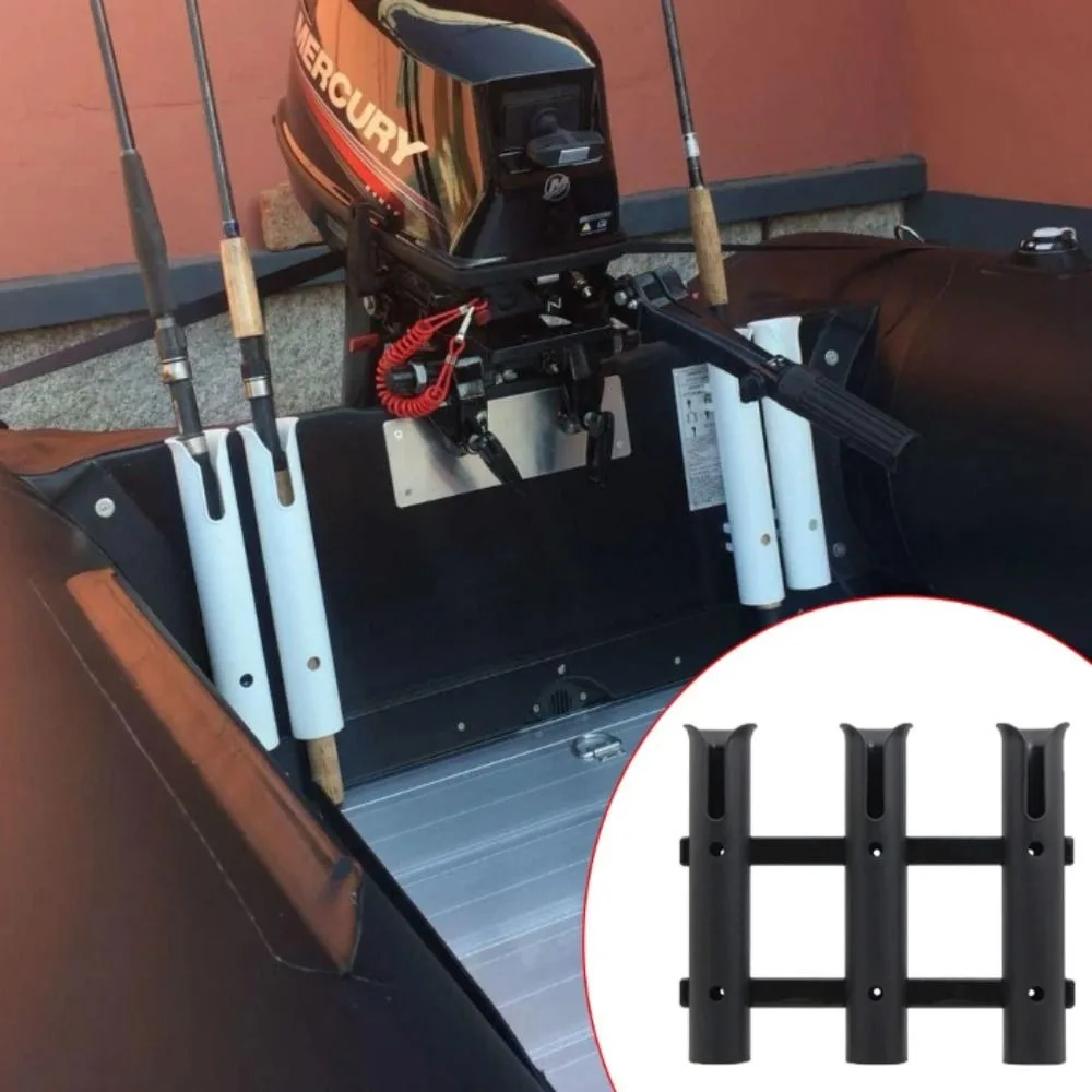 

Durable Plastic Fishing Rod Racks ABS Material Three-Tube Design Fishing Rod Bracket Portable Mount Saltwater Proof