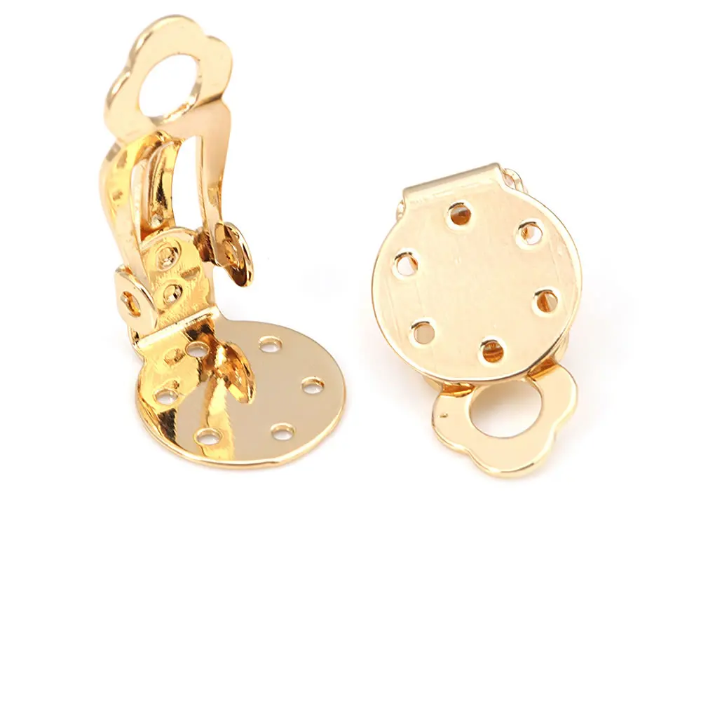 10PCS 18K Gold Color Brass Many Hole with Stick Trays Stud Earrings Clips High Quality Jewelry Making Diy Accessories