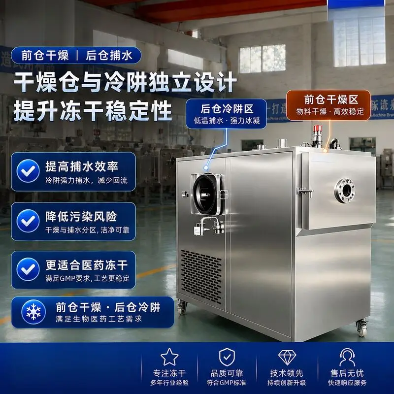 Vial Freeze-Drying Machine For Biological Protease Medical Powder, Silicone Oil Heat Conduction Machine