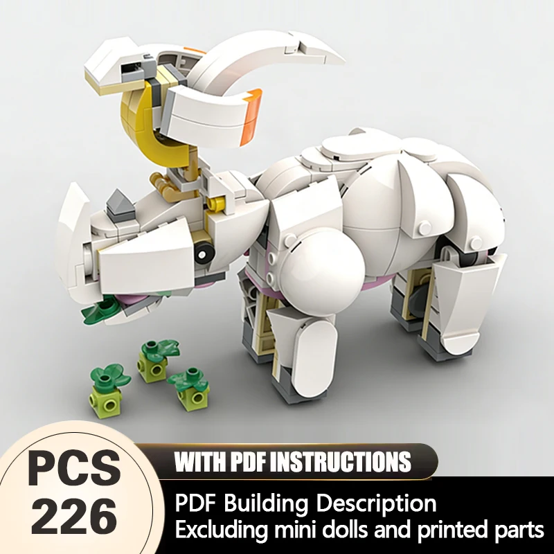 

Creators Animal Series Model MOC Building Bricks Odd-Toed Ungulate Modular Technology Gifts Holiday Assemble Children Toys Suit