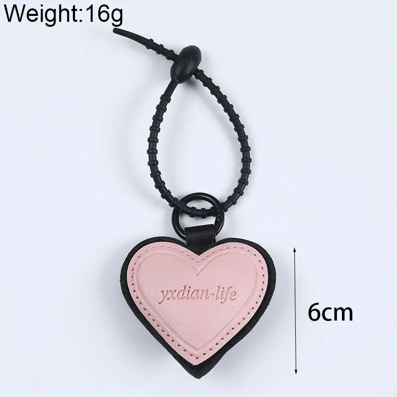 Double Color Heart Shaped Leather Keychain for Women Fashion Personalized Keychain Bag Car Key Decoration Lovers Gift Jewelry