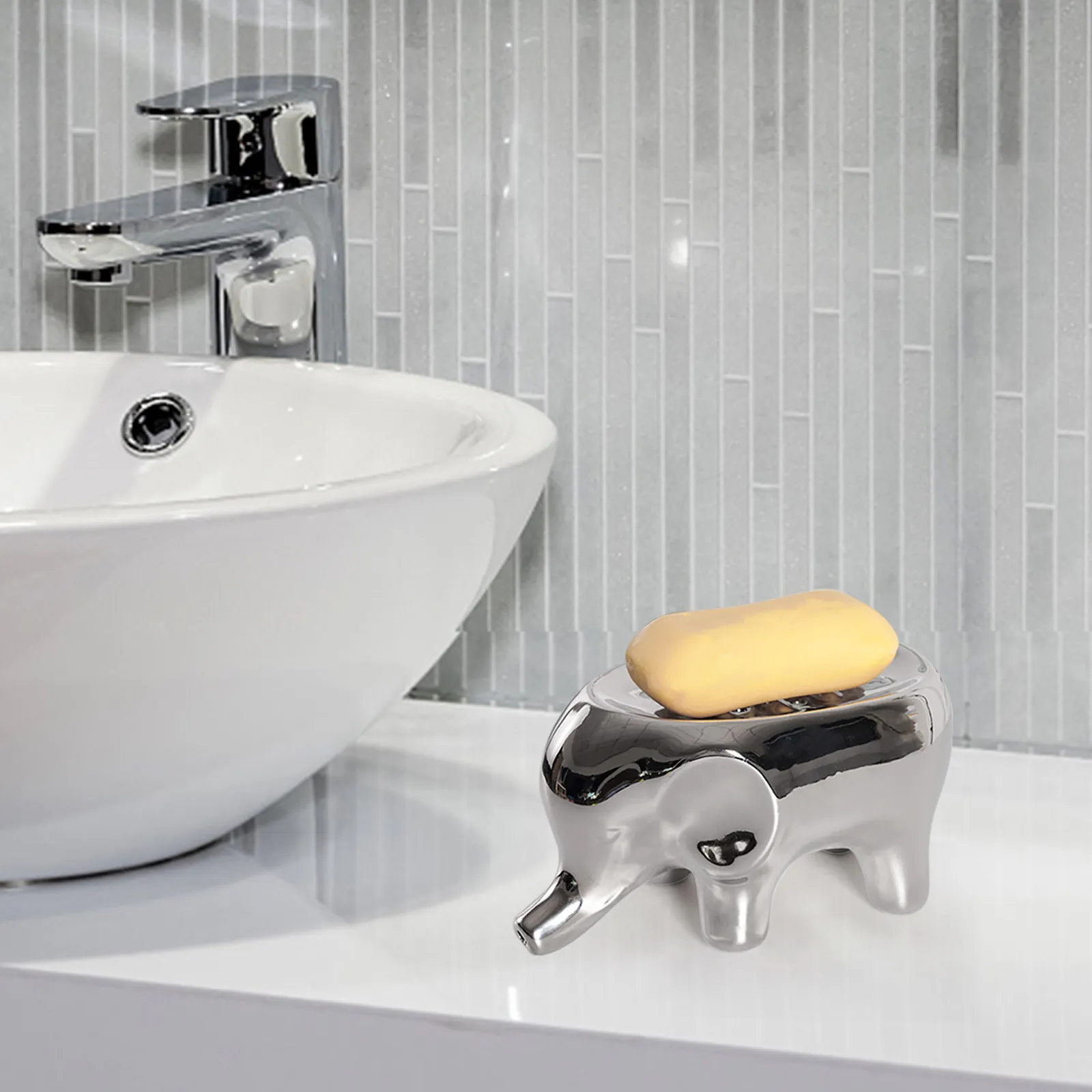 

Элитная керамическая мыльница с дизайном в виде слона, изысканный вид, яркие цвета, подставка для мыла с дренажем для ванной комнаты