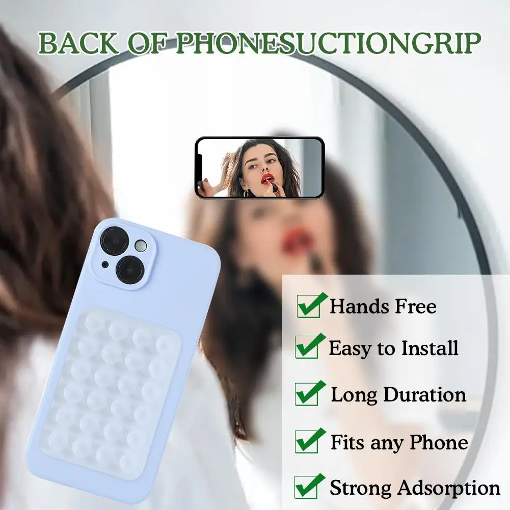 Silicone Suction Cup Mobile Phone Case, Suporte de telefone adesivo, Pegajoso para celular, Acessórios antiderrapante para montagem do telefone