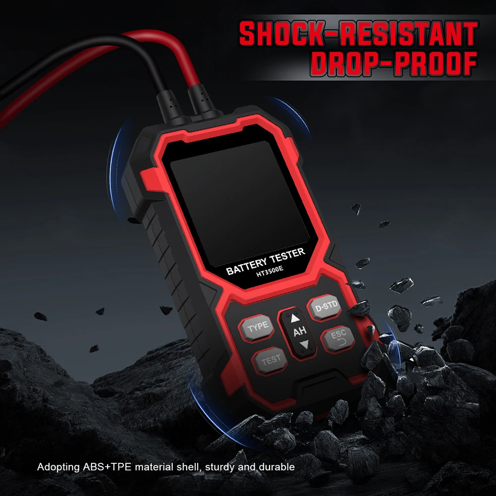 HT3500E 12V 24V Car Battery Tester with Multiple Test Standards CCA Capacity and Internal Resistance Measurement
