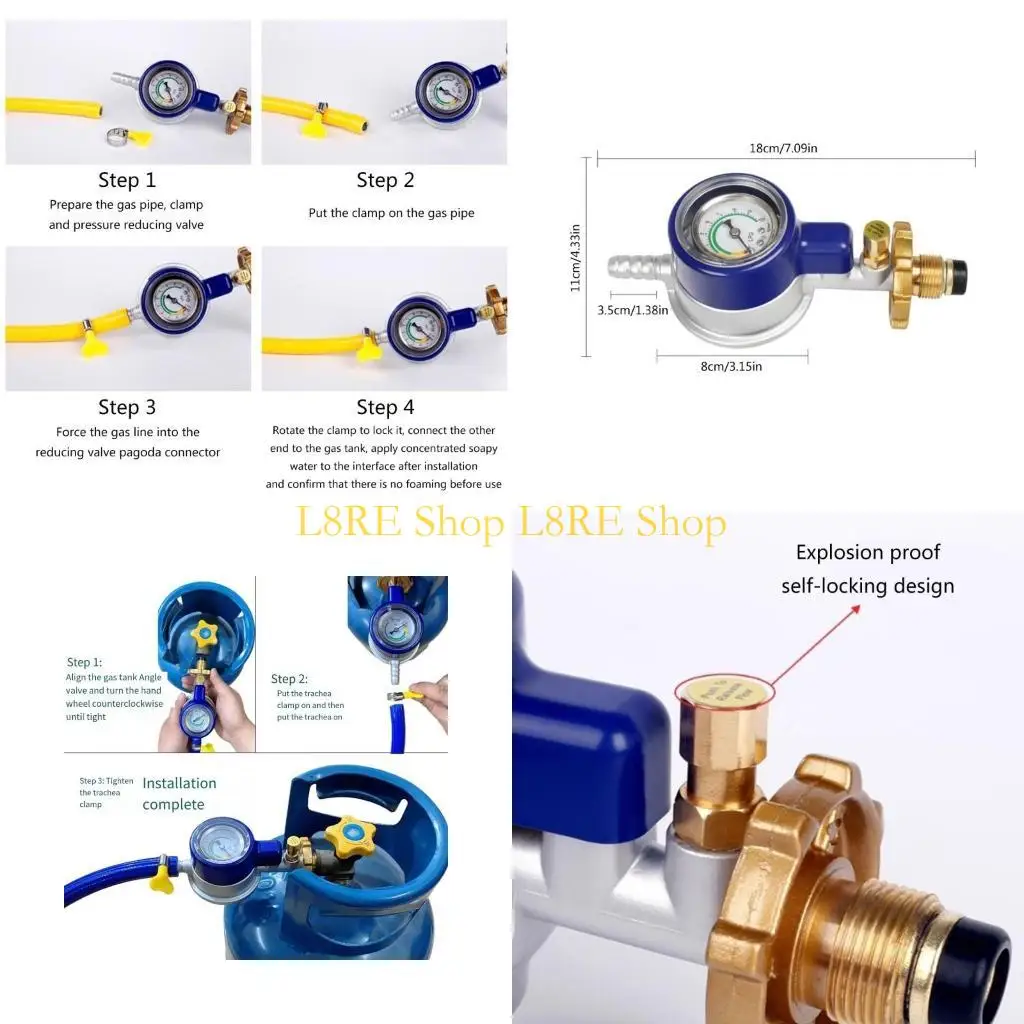 L8RE Explosions Proof Gas Regulator Low Pressure Valves with Monitoring Gauge