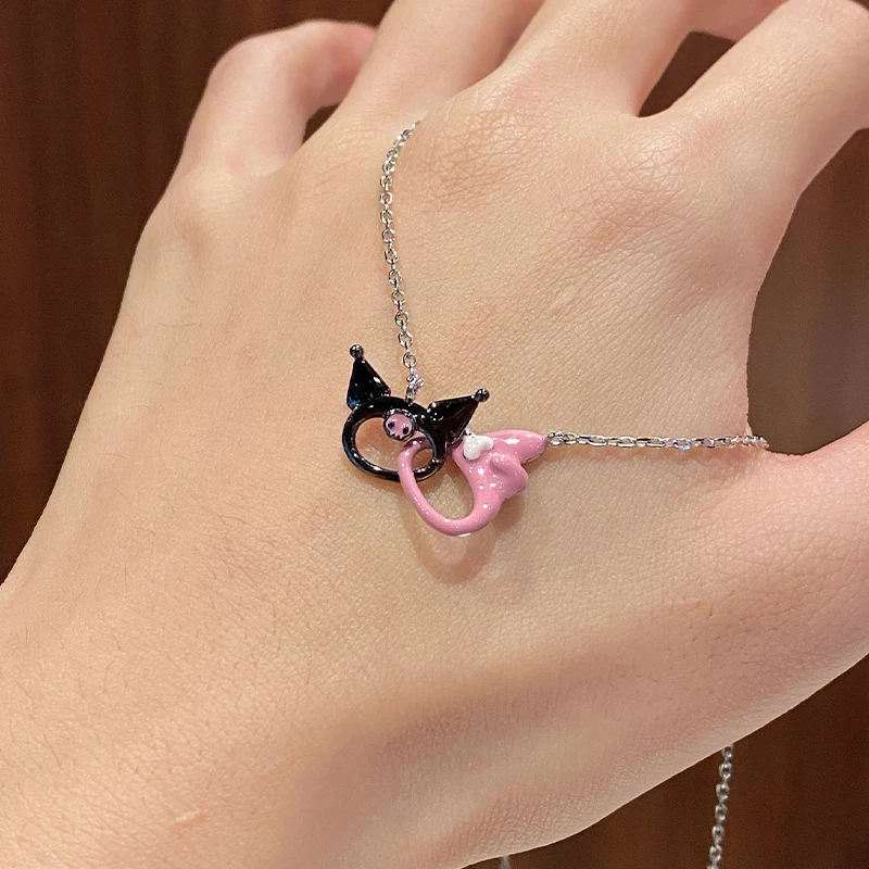 Sanrio Kuromi Naszyjnik Kreskówka Moja Melodia Kobiety Choker Obroża Figurki Anime Kobiety Wisiorek Biżuteria Prezent Kawaii Prezenty Świąteczne