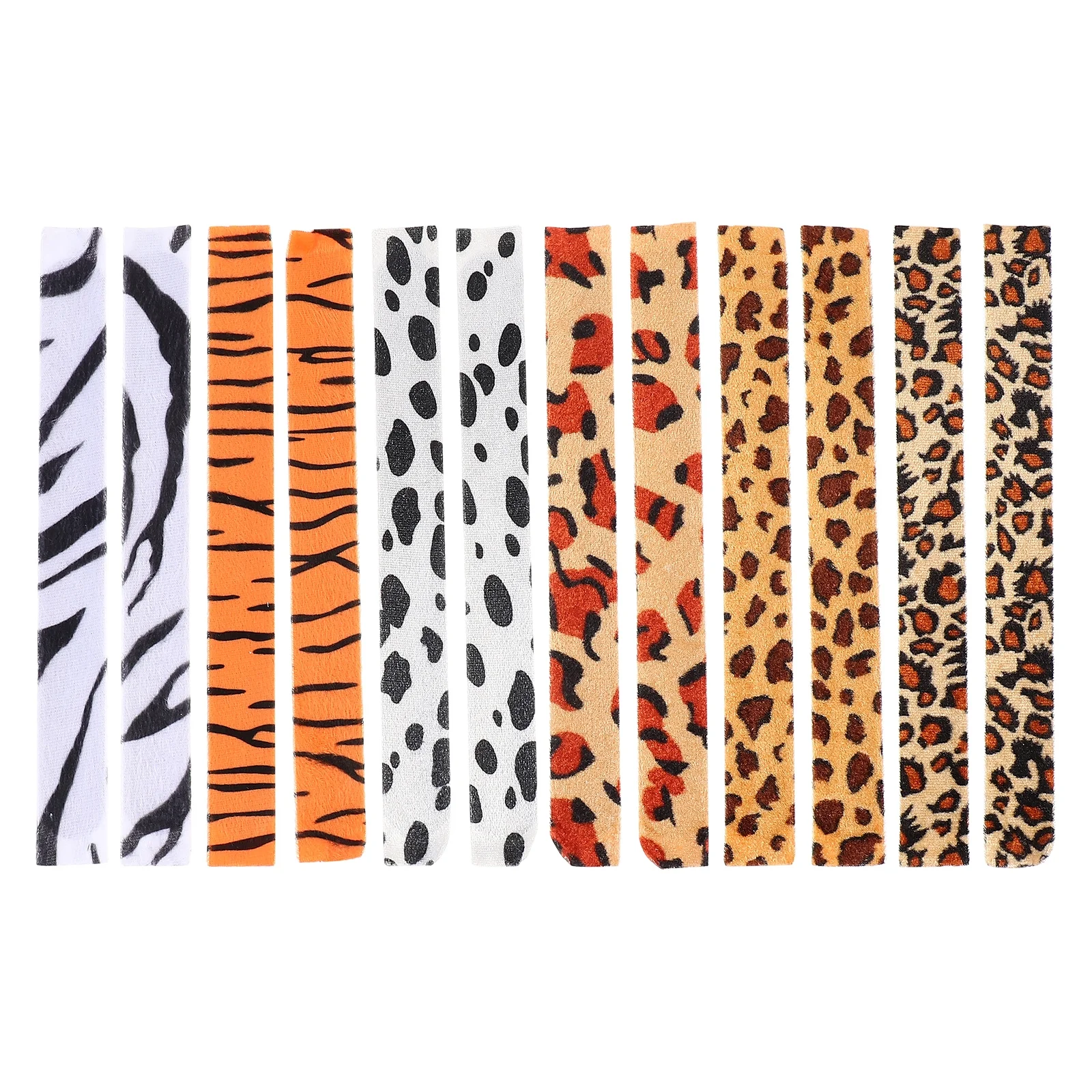 12Pcs Leopard Zebra Pattern Slap Bands Durable Wristbands Party Favors Kids Festival Fashion Party Ring