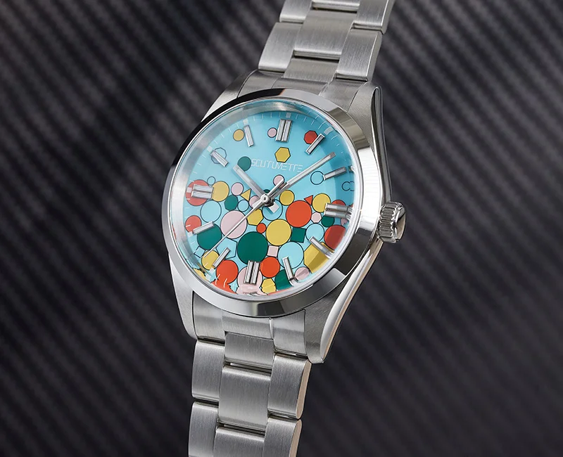 Scutumette S067 Klassische Herren-Automatikuhr mit festlichem Zifferblatt, luxuriöse Modeuhr, Edelstahl-Business-Armbanduhr als Geschenk – Detail 9